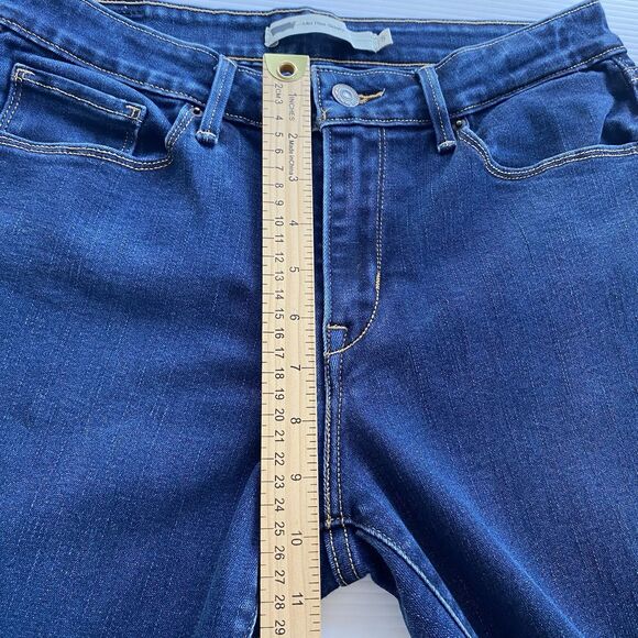 Levis Mid Rise Skinny Cropped Jeans Dark Wash Women’s Size 8 (Fit 29"x25") - Picture 9 of 13